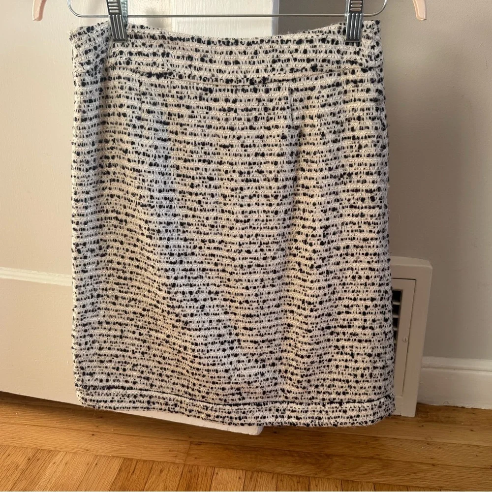 Tory Burch Tweed Mini Skirt Navy & Cream